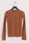 BASERANGE Long Sleeve T-Shirt TTML Collection Ribbed Cotton Portugal BAS-TTML-RB-SU25-ALAMILLO BROWN